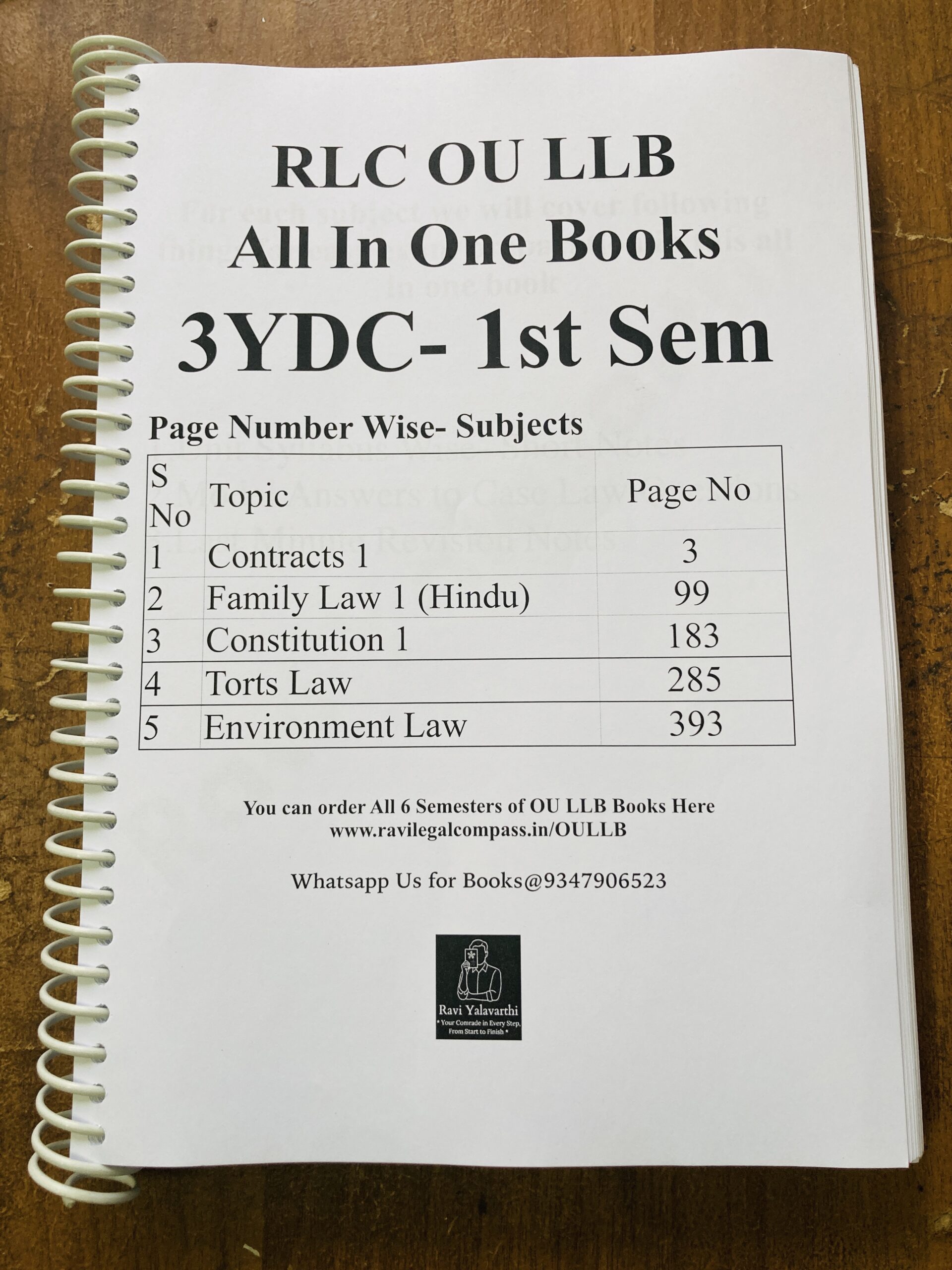 3YDC 1st Semester- FHT Osmania University LLB Books 2025