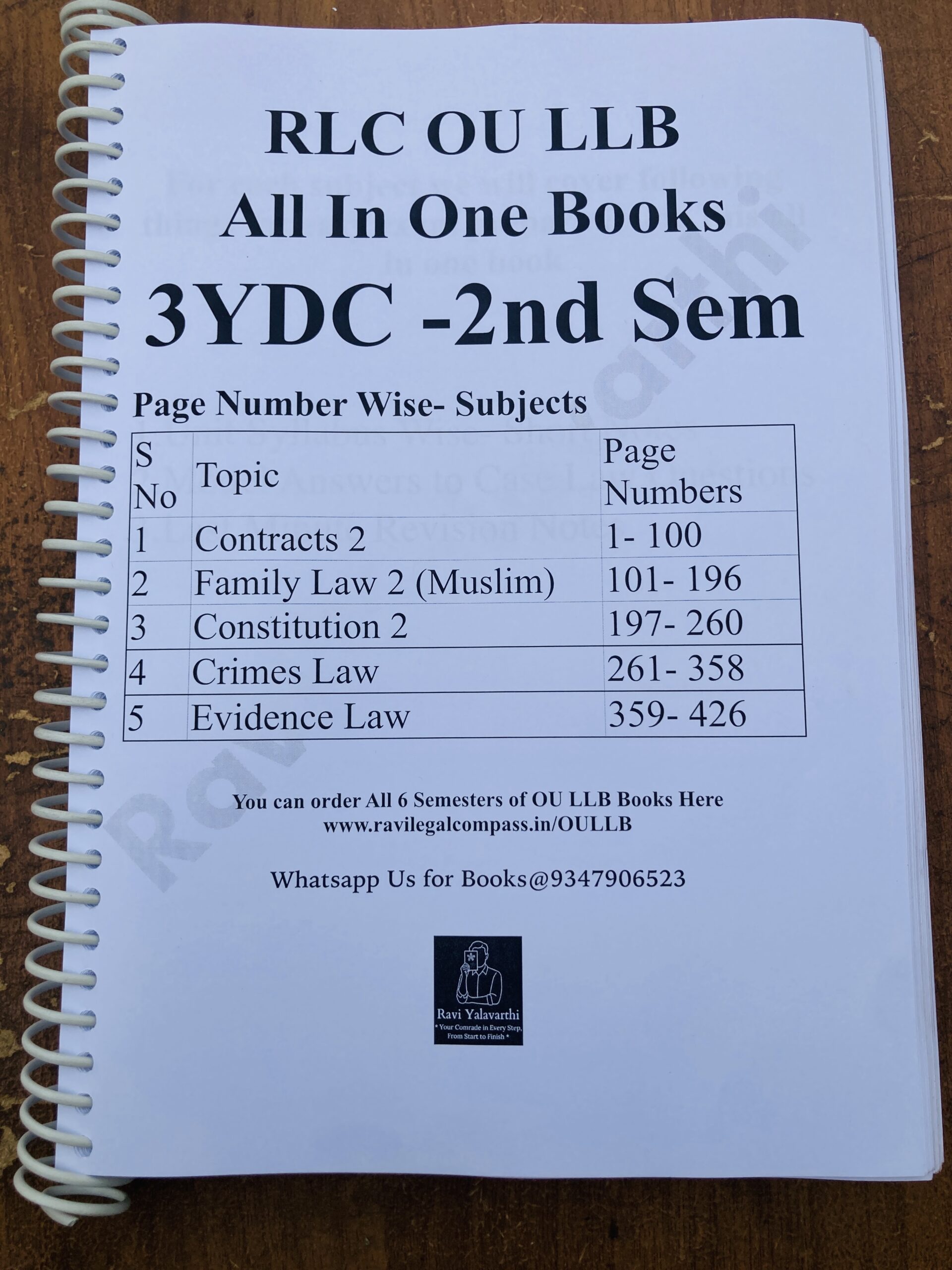 3YDC 2nd Semester- FHT Osmania University LLB Books 2025