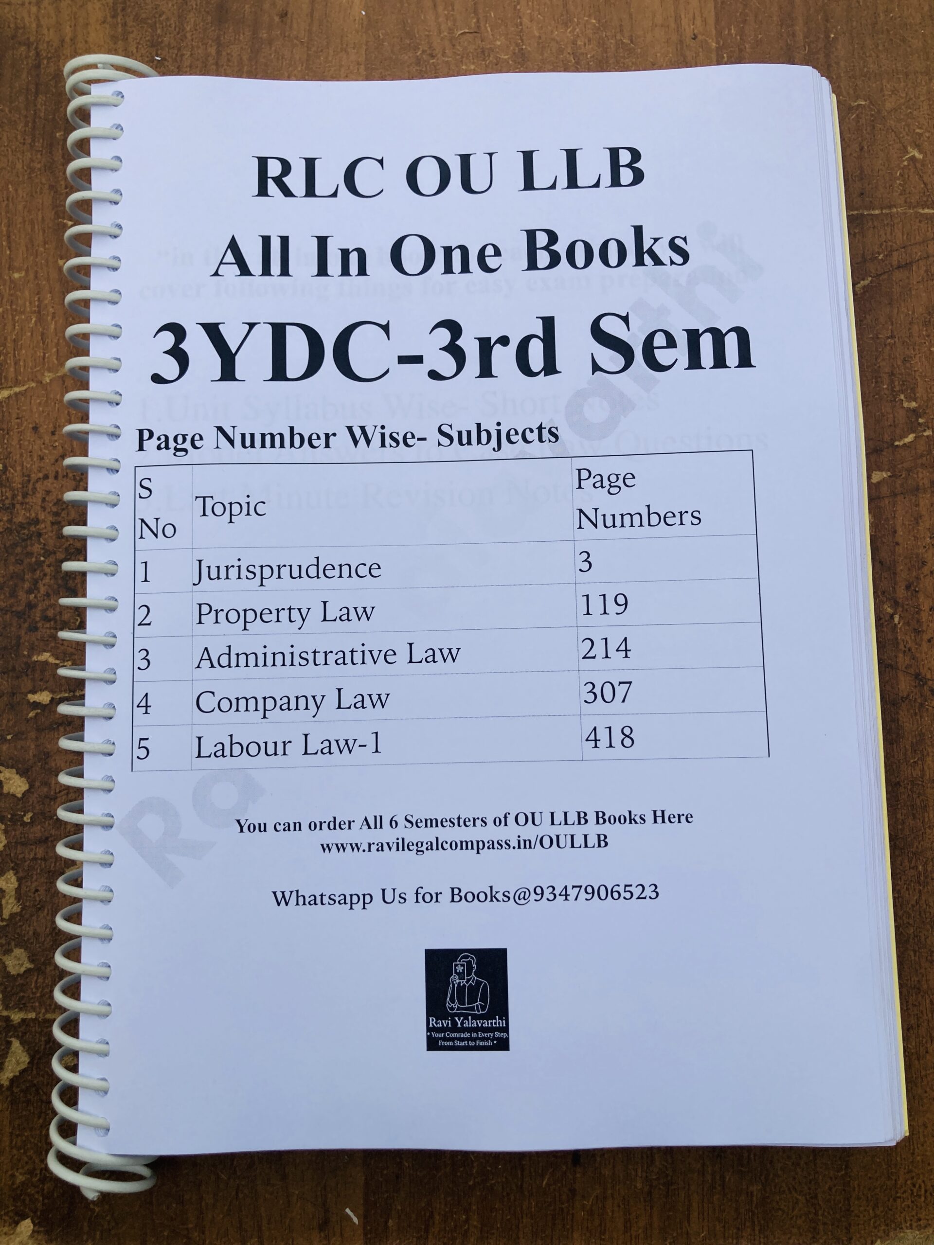 3YDC 3rd Semester- FHT Osmania University LLB Books 2025