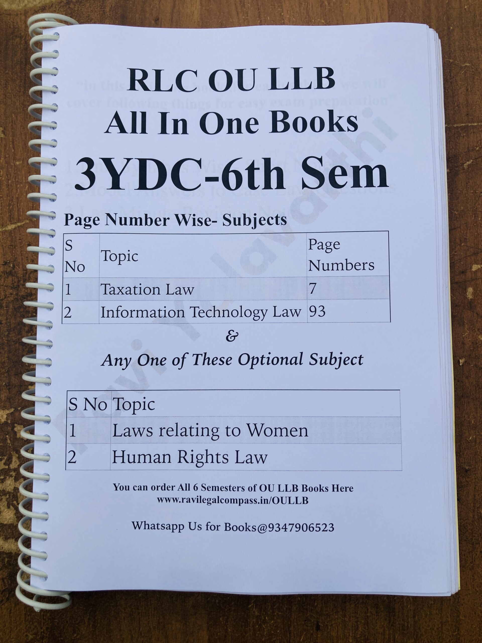 3YDC 6th Semester- FHT Osmania University LLB Books 2025